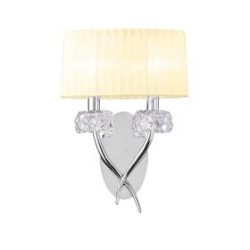Loewe Polished Chrome-Cream Wall Lights Mantra Armed Wall Lights Loewe Polished Chrome-Cream Wall Lights Mantra Armed Wall Lights